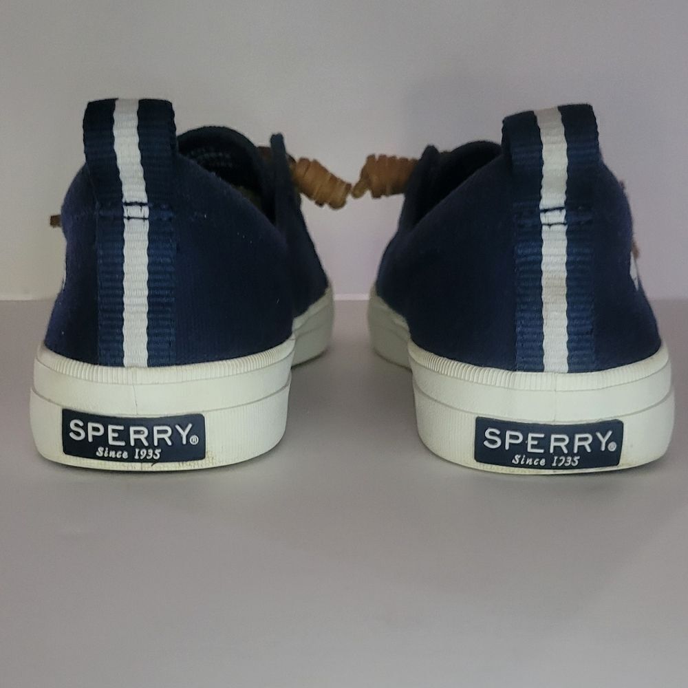 Sperry® Womens Crest Vibe Navy Canvas Ankle Boat Shoes - Picture 10 of 13
